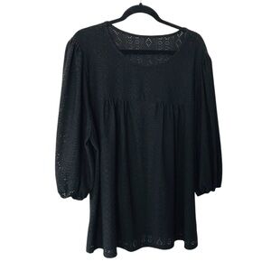 NWOT Shein Curve 4X black eyelet top.